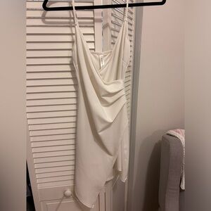 White short asymmetrical dress